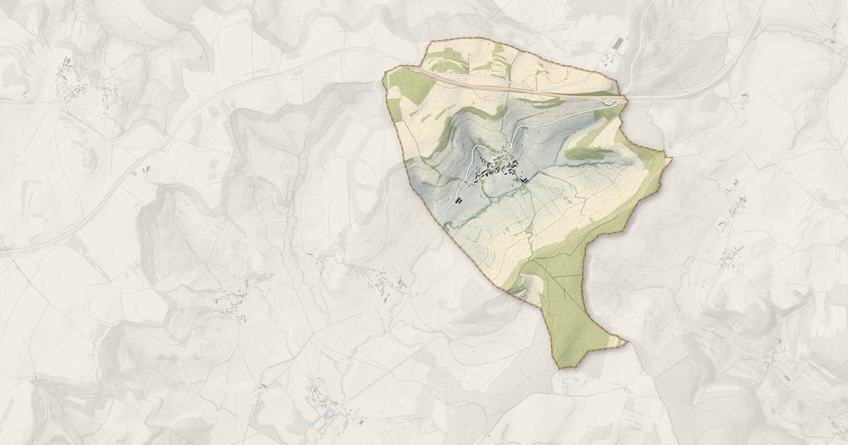 Portrait cartographique de Échannay : relief, eau, forêts, bâti et voies, calculés à partir des données de l'IGN