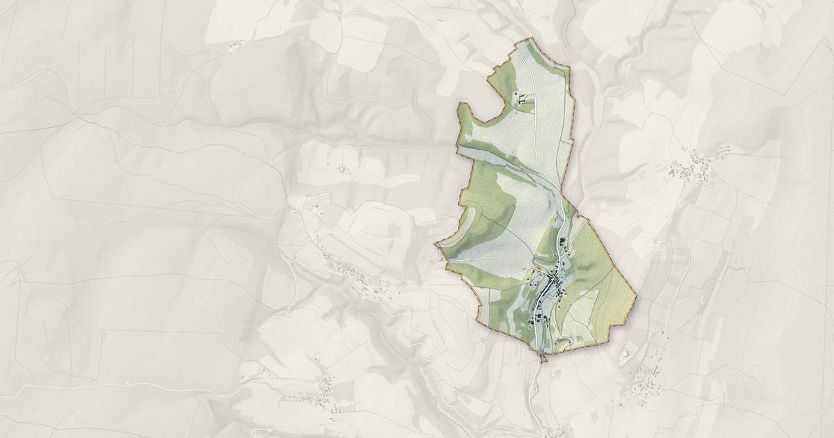 Portrait cartographique de L'Étang-Vergy : relief, eau, forêts, bâti et voies, calculés à partir des données de l'IGN