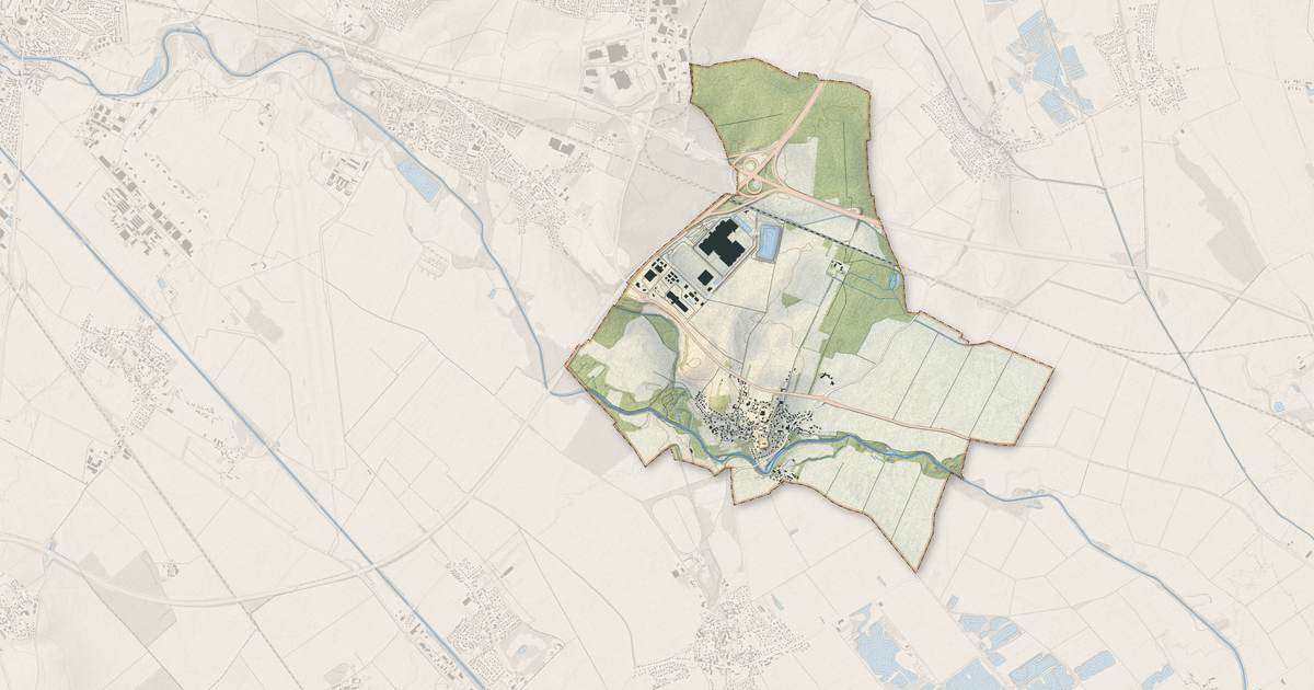 Portrait cartographique de Fauverney : relief, eau, forêts, bâti et voies, calculés à partir des données de l'IGN