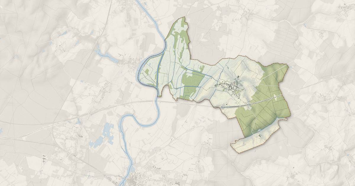 Portrait cartographique de Flammerans : relief, eau, forêts, bâti et voies, calculés à partir des données de l'IGN