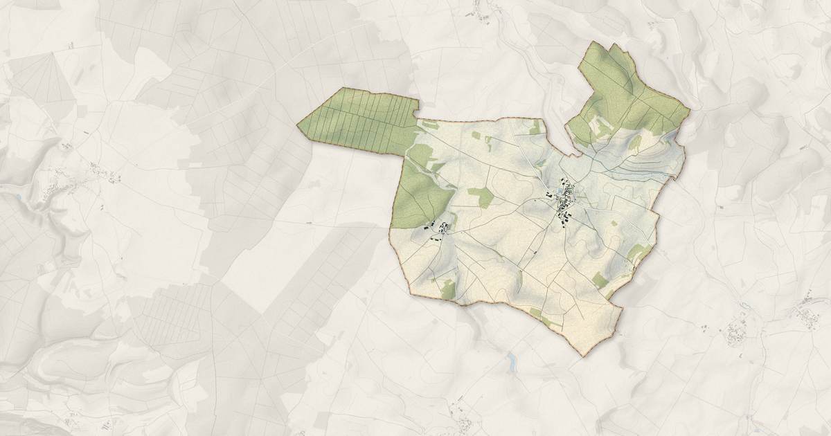 Portrait cartographique de Fontaines-en-Duesmois : relief, eau, forêts, bâti et voies, calculés à partir des données de l'IGN