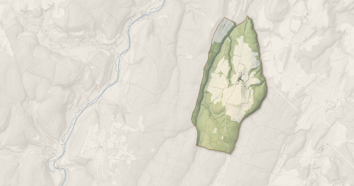 Portrait cartographique de Gergueil : relief, eau, forêts, bâti et voies, calculés à partir des données de l'IGN
