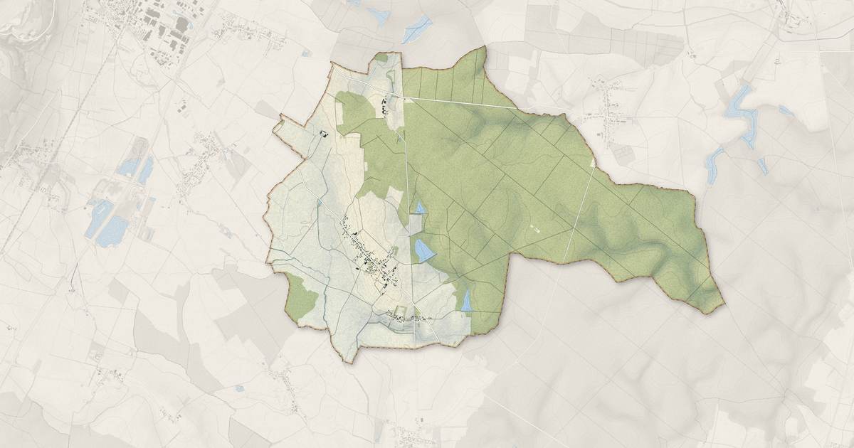 Portrait cartographique de Gerland : relief, eau, forêts, bâti et voies, calculés à partir des données de l'IGN