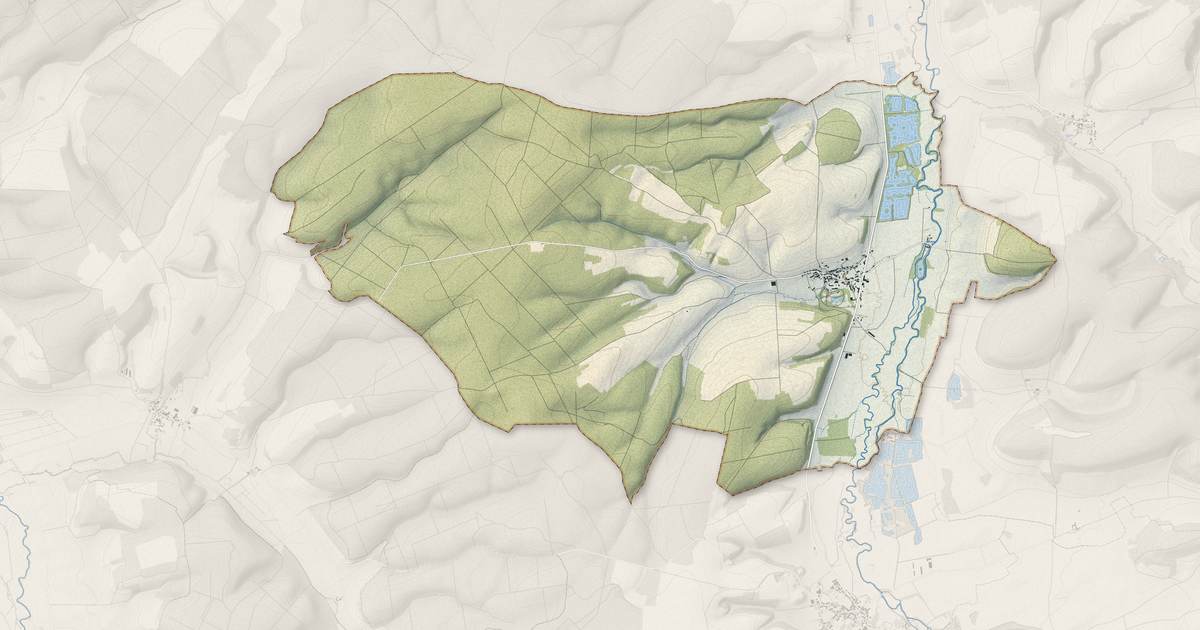 Portrait cartographique de Gevrolles : relief, eau, forêts, bâti et voies, calculés à partir des données de l'IGN