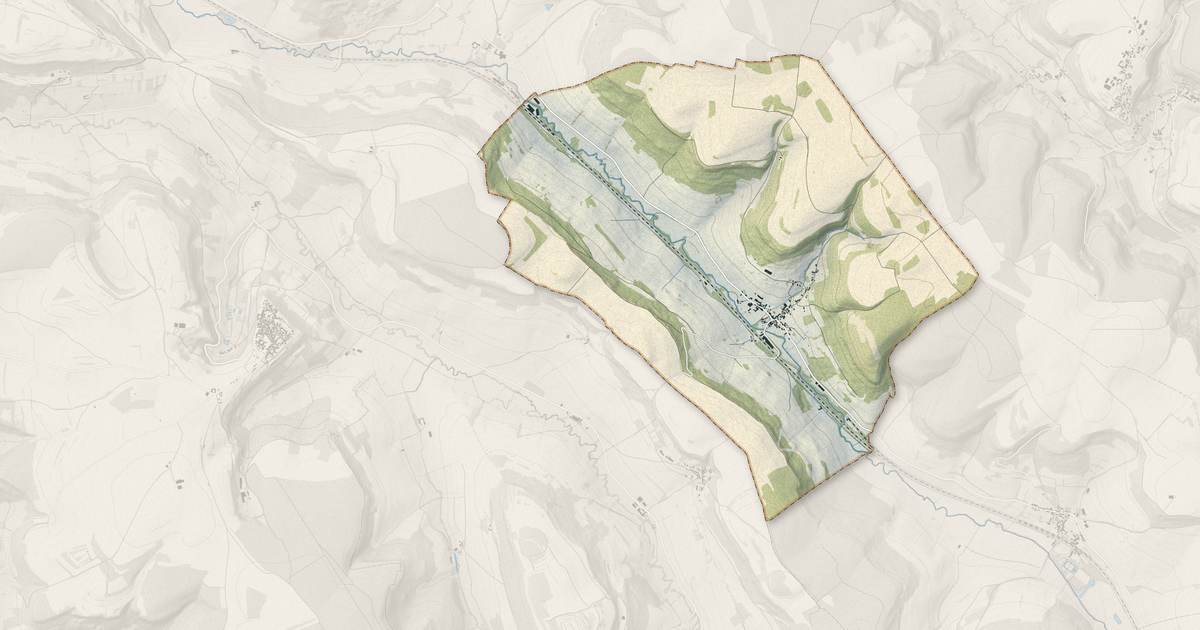 Portrait cartographique de Gissey-sous-Flavigny : relief, eau, forêts, bâti et voies, calculés à partir des données de l'IGN