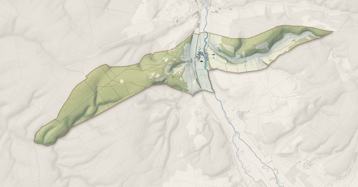 Portrait cartographique de Gomméville : relief, eau, forêts, bâti et voies, calculés à partir des données de l'IGN