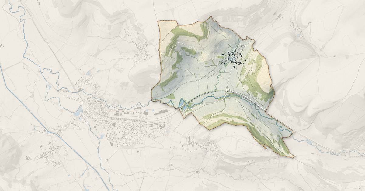 Portrait cartographique de Grésigny-Sainte-Reine : relief, eau, forêts, bâti et voies, calculés à partir des données de l'IGN
