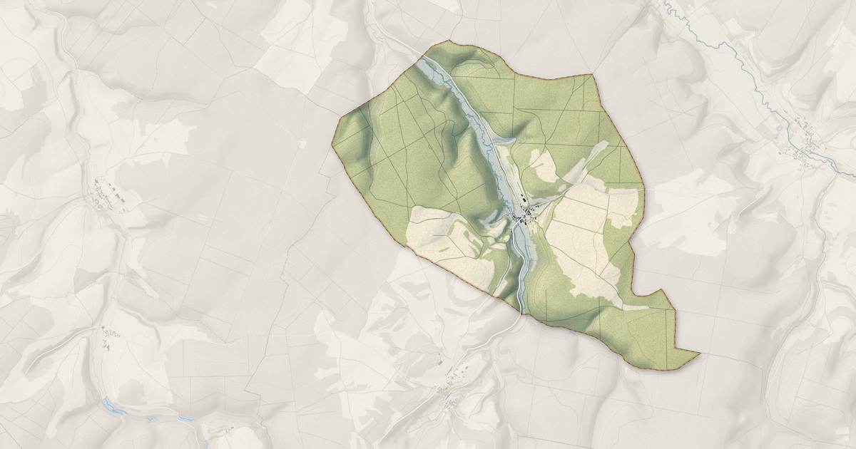 Portrait cartographique de Gurgy-la-Ville : relief, eau, forêts, bâti et voies, calculés à partir des données de l'IGN
