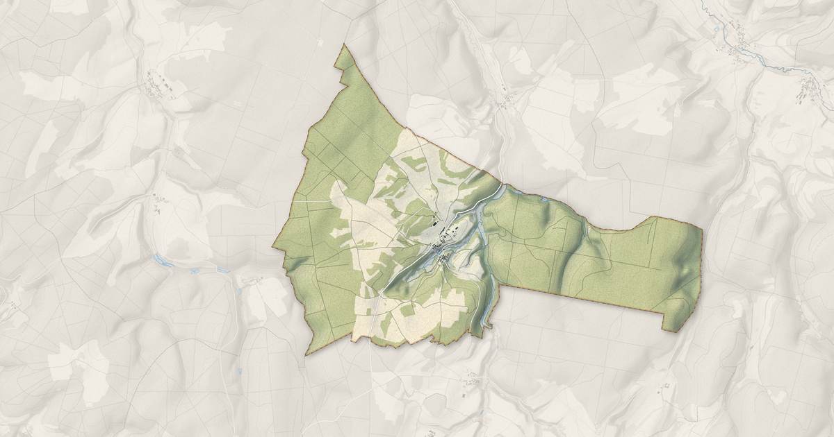 Portrait cartographique de Gurgy-le-Château : relief, eau, forêts, bâti et voies, calculés à partir des données de l'IGN