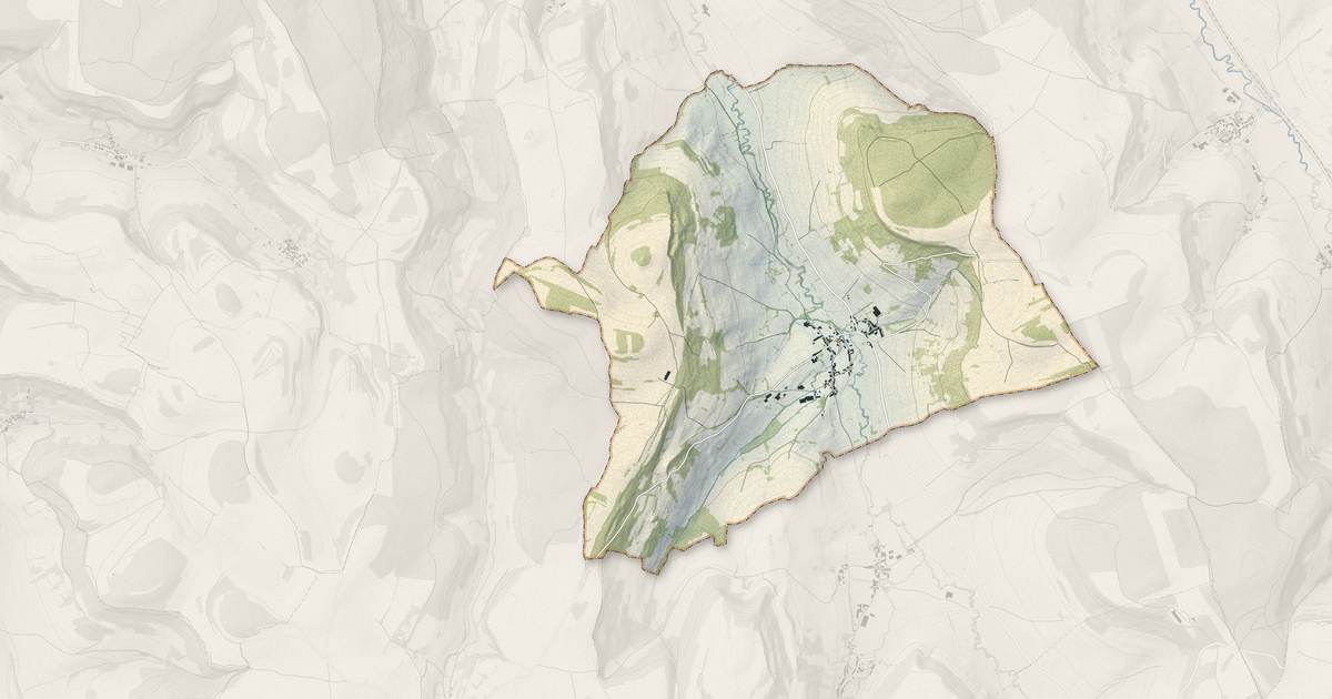 Portrait cartographique de Jailly-les-Moulins : relief, eau, forêts, bâti et voies, calculés à partir des données de l'IGN