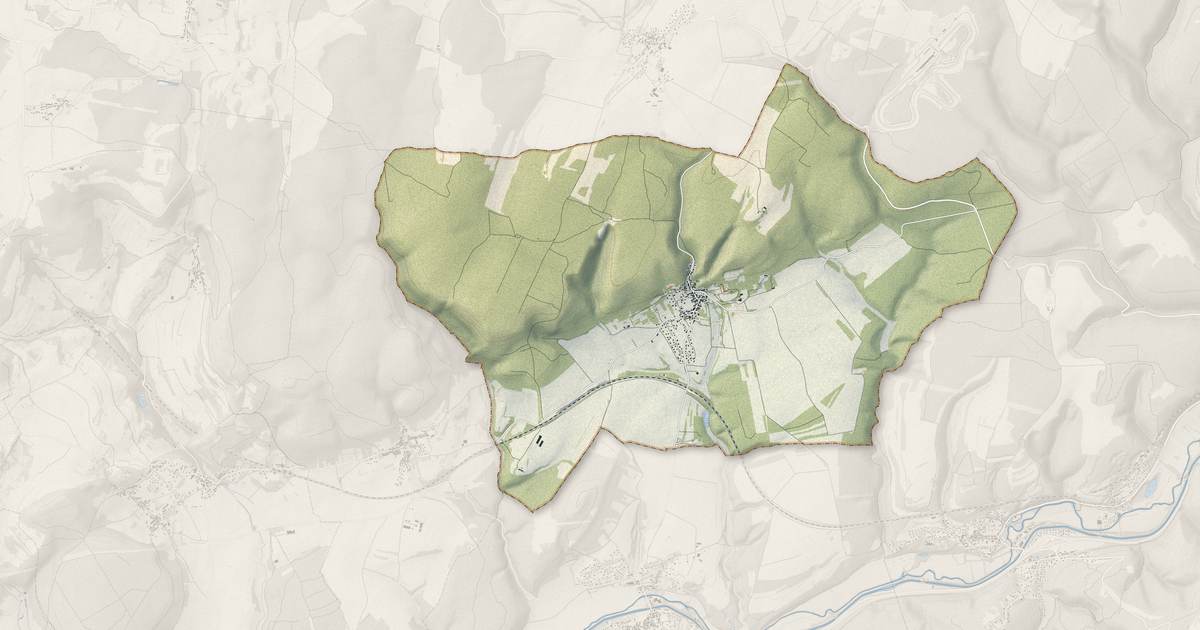 Portrait cartographique de Lantenay : relief, eau, forêts, bâti et voies, calculés à partir des données de l'IGN