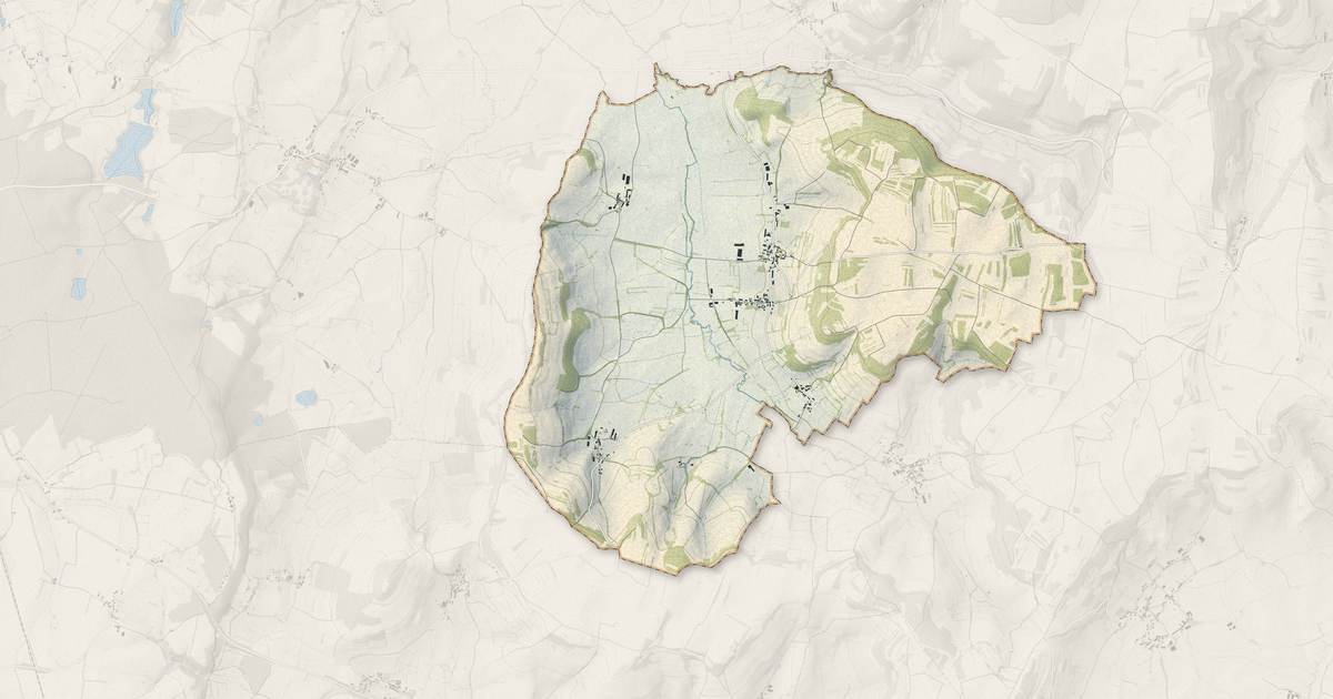 Portrait cartographique de Marcilly-Ogny : relief, eau, forêts, bâti et voies, calculés à partir des données de l'IGN