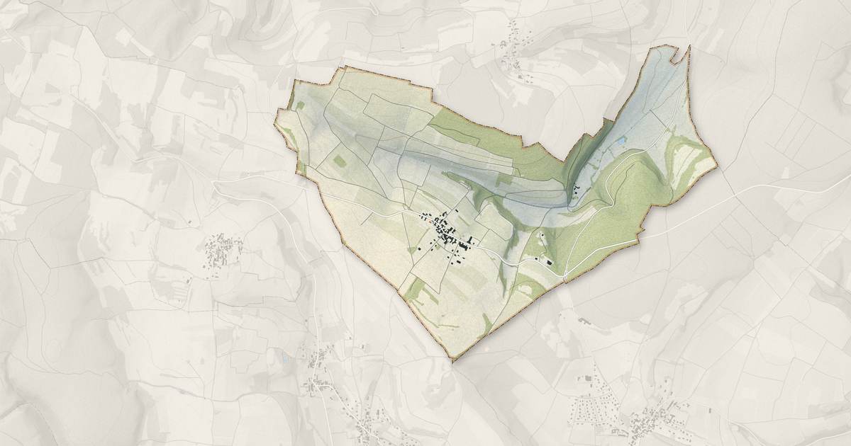 Portrait cartographique de Marey-lès-Fussey : relief, eau, forêts, bâti et voies, calculés à partir des données de l'IGN
