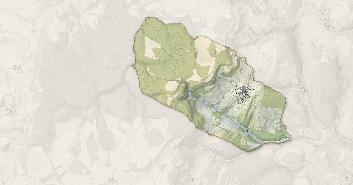 Portrait cartographique de Meloisey : relief, eau, forêts, bâti et voies, calculés à partir des données de l'IGN