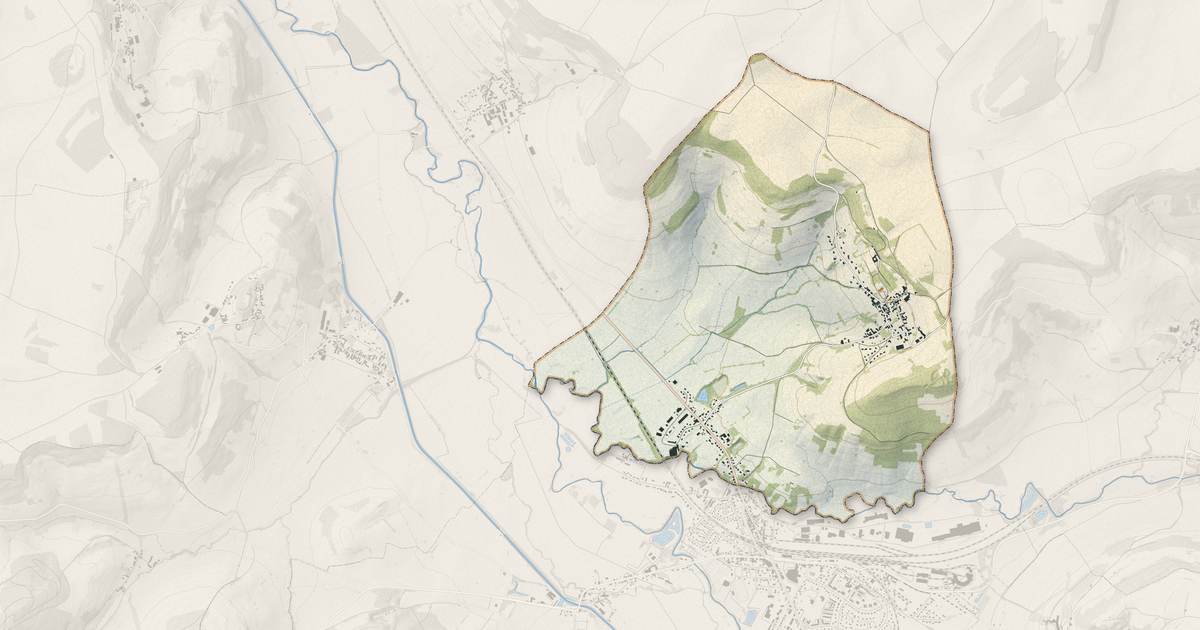 Portrait cartographique de Ménétreux-le-Pitois : relief, eau, forêts, bâti et voies, calculés à partir des données de l'IGN