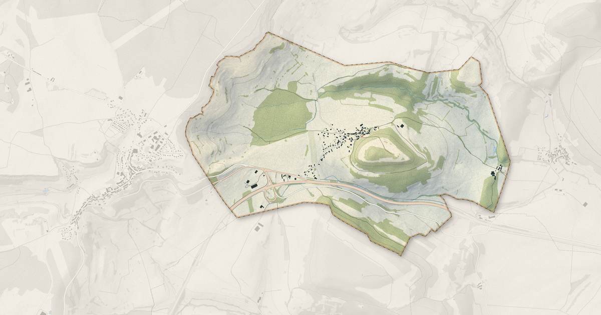 Portrait cartographique de Mesmont : relief, eau, forêts, bâti et voies, calculés à partir des données de l'IGN