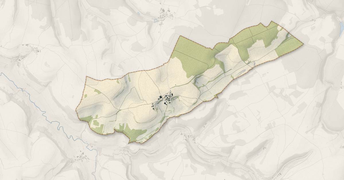 Portrait cartographique de Meulson : relief, eau, forêts, bâti et voies, calculés à partir des données de l'IGN