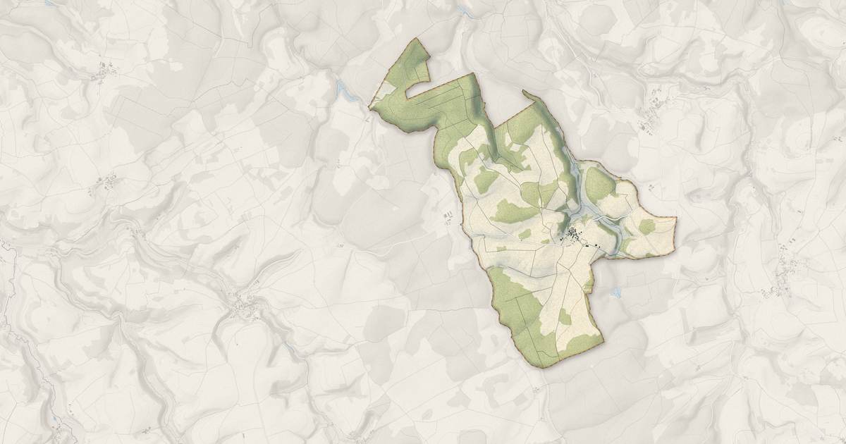 Portrait cartographique de Moitron : relief, eau, forêts, bâti et voies, calculés à partir des données de l'IGN