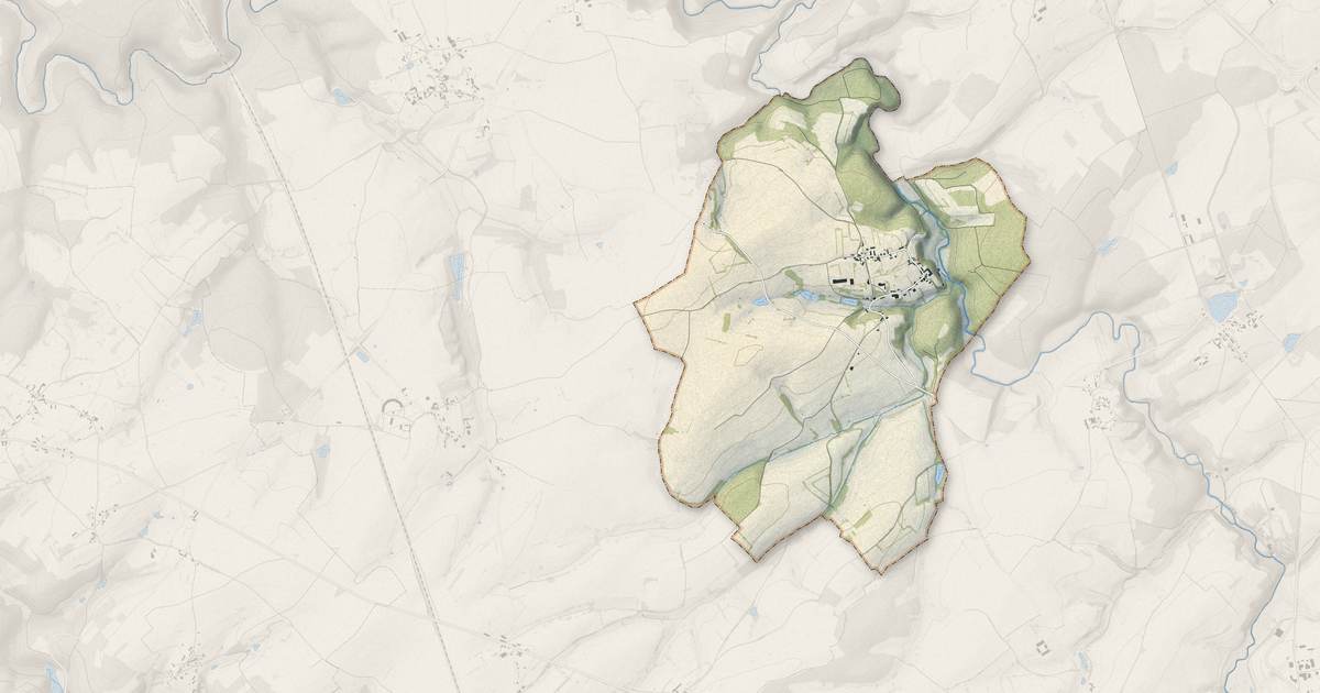 Portrait cartographique de Montigny-Saint-Barthélemy : relief, eau, forêts, bâti et voies, calculés à partir des données de l'IGN