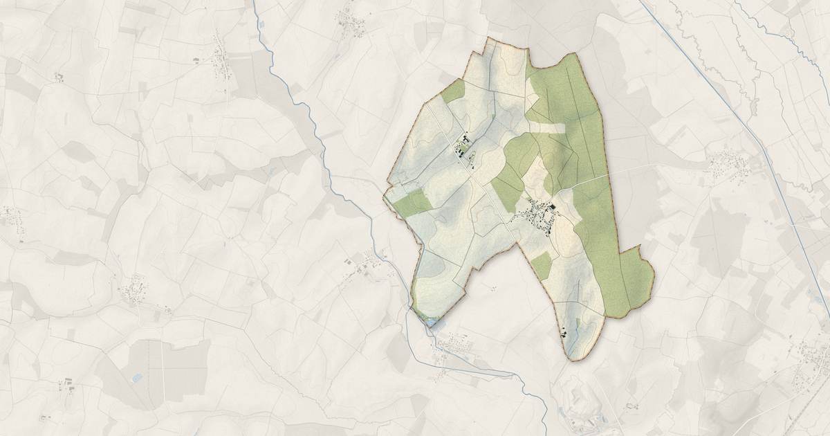 Portrait cartographique de Montmançon : relief, eau, forêts, bâti et voies, calculés à partir des données de l'IGN