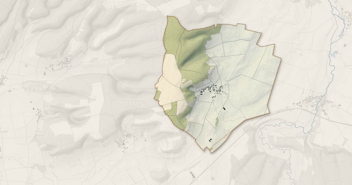 Portrait cartographique de Mosson : relief, eau, forêts, bâti et voies, calculés à partir des données de l'IGN