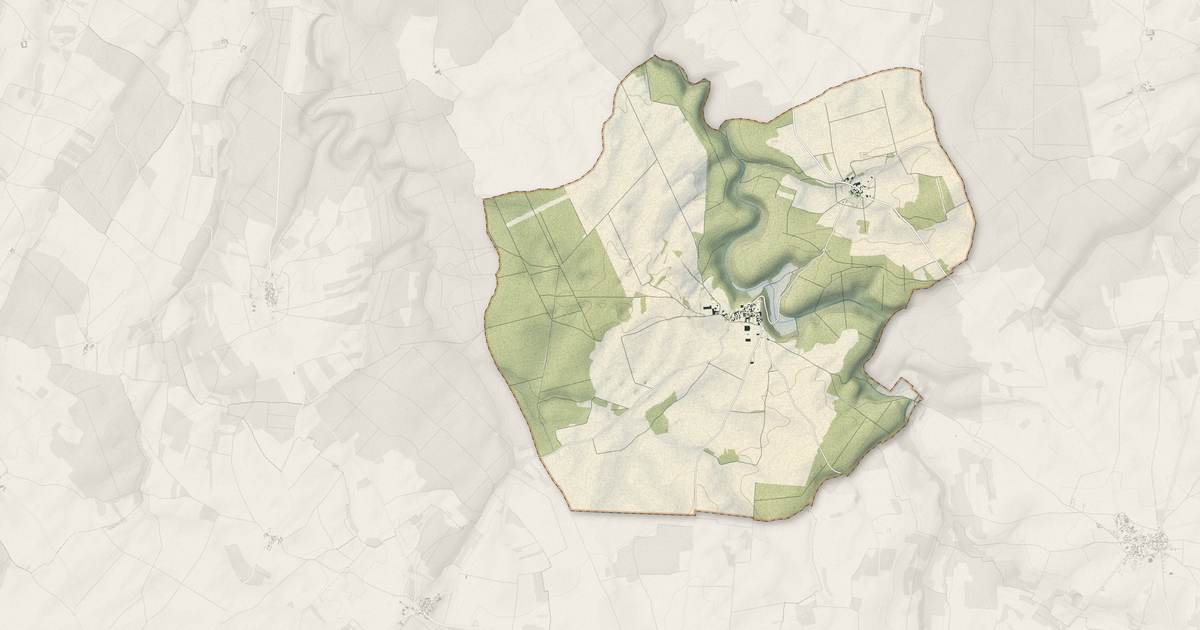 Portrait cartographique de Nesle-et-Massoult : relief, eau, forêts, bâti et voies, calculés à partir des données de l'IGN