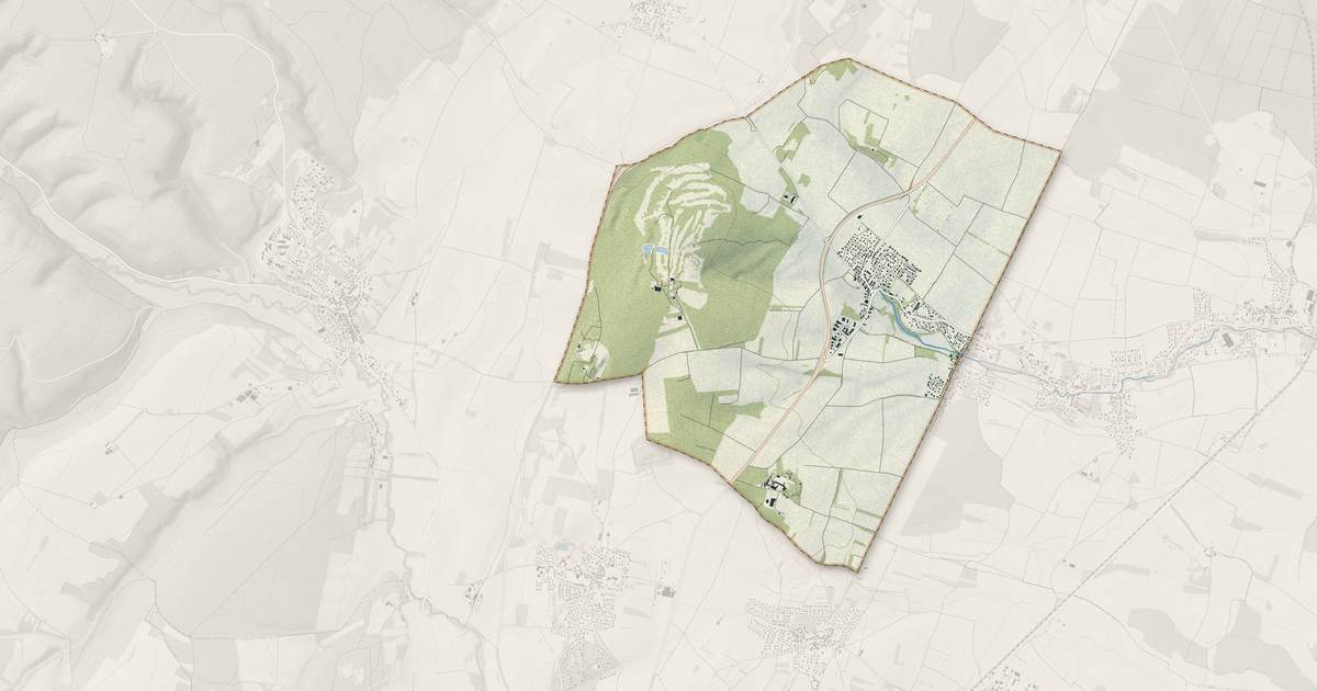 Portrait cartographique de Norges-la-Ville : relief, eau, forêts, bâti et voies, calculés à partir des données de l'IGN