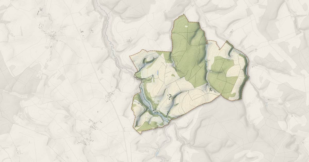 Portrait cartographique de Oigny : relief, eau, forêts, bâti et voies, calculés à partir des données de l'IGN