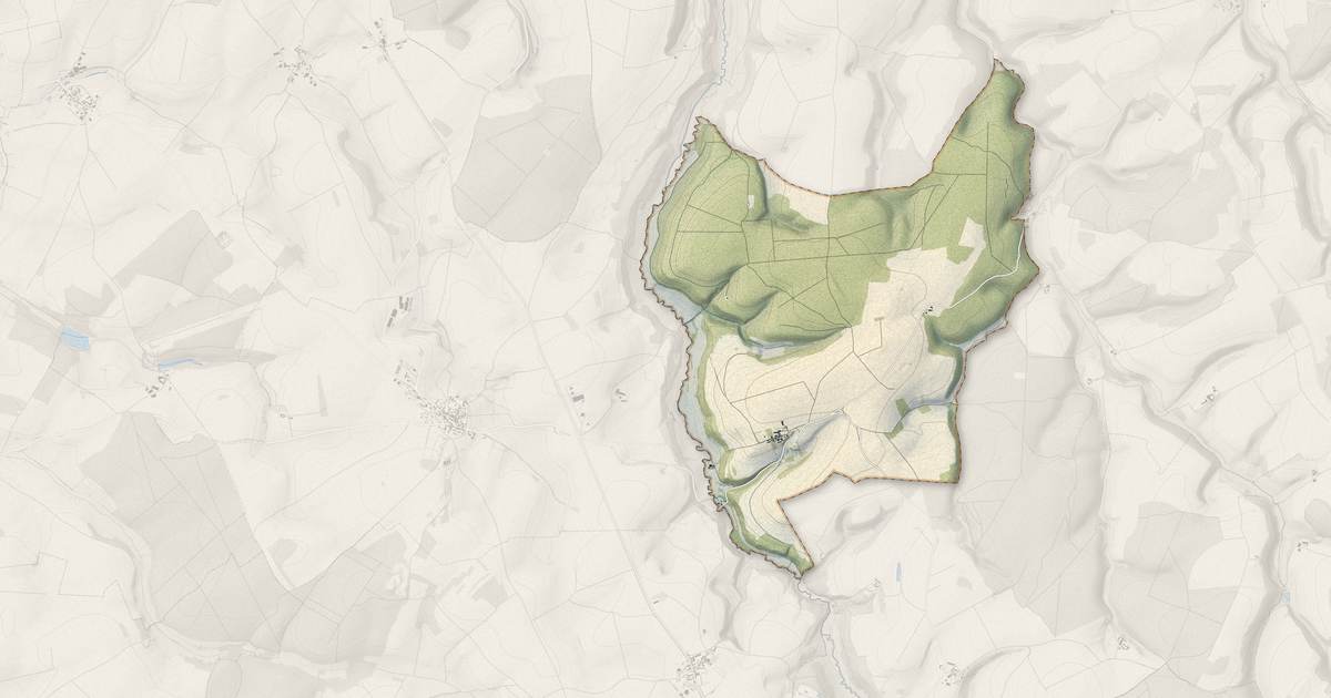 Portrait cartographique de Orret : relief, eau, forêts, bâti et voies, calculés à partir des données de l'IGN