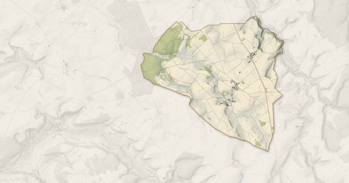 Portrait cartographique de Poiseul-la-Ville-et-Laperrière : relief, eau, forêts, bâti et voies, calculés à partir des données de l'IGN
