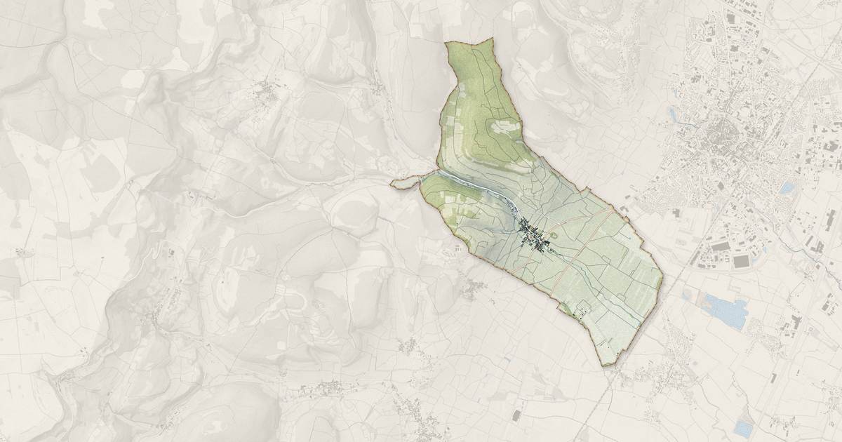 Portrait cartographique de Pommard : relief, eau, forêts, bâti et voies, calculés à partir des données de l'IGN