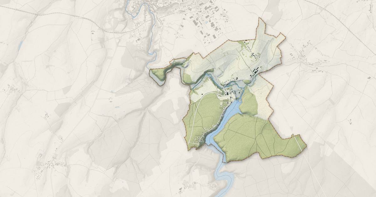 Portrait cartographique de Pont-et-Massène : relief, eau, forêts, bâti et voies, calculés à partir des données de l'IGN