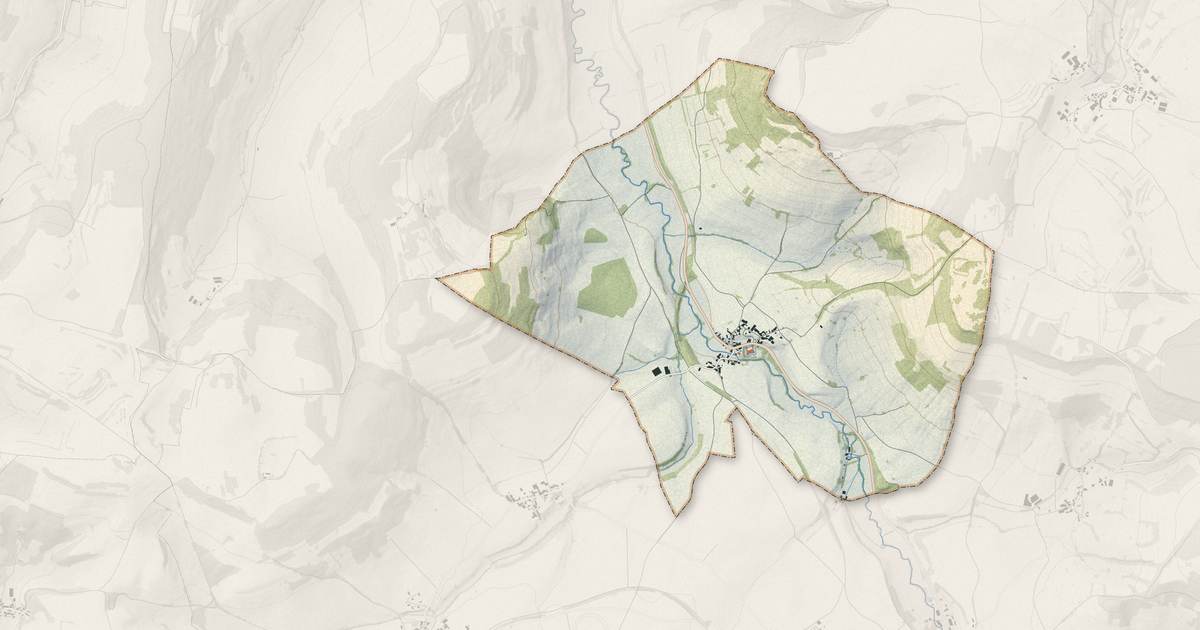 Portrait cartographique de Posanges : relief, eau, forêts, bâti et voies, calculés à partir des données de l'IGN