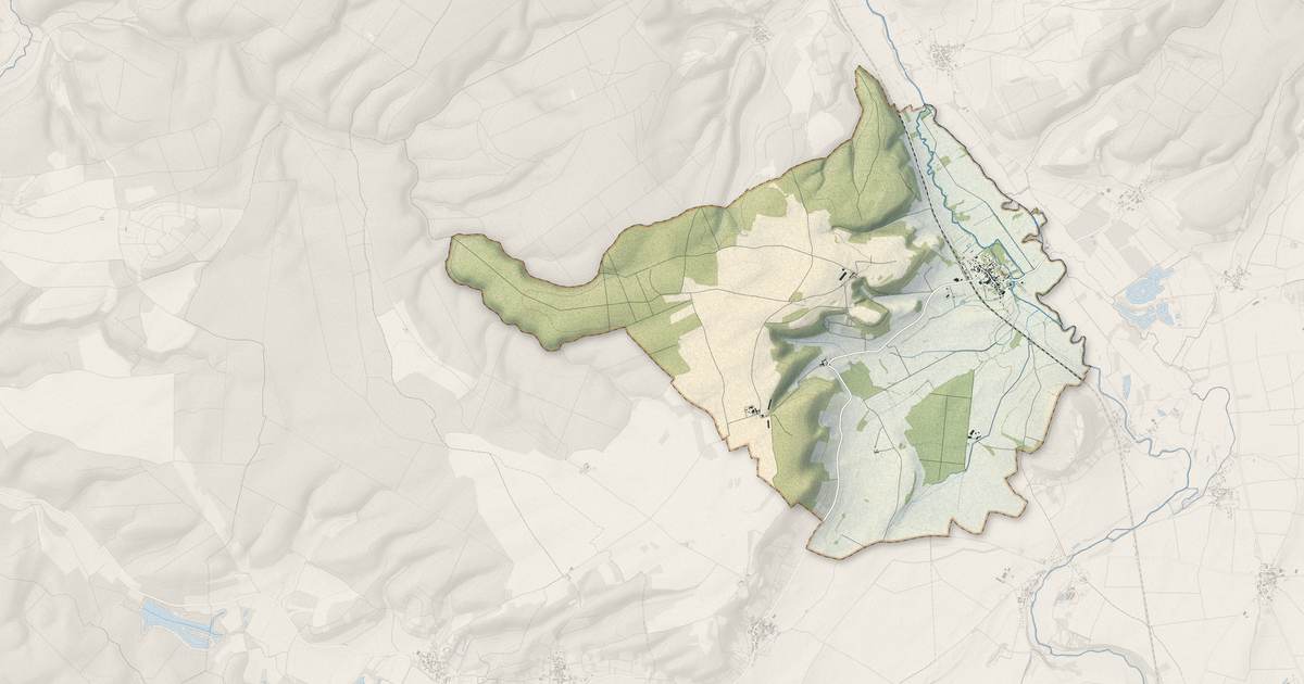 Portrait cartographique de Pothières : relief, eau, forêts, bâti et voies, calculés à partir des données de l'IGN