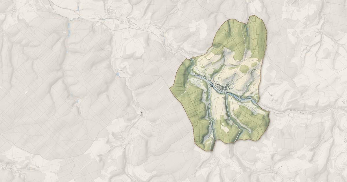 Portrait cartographique de Recey-sur-Ource : relief, eau, forêts, bâti et voies, calculés à partir des données de l'IGN