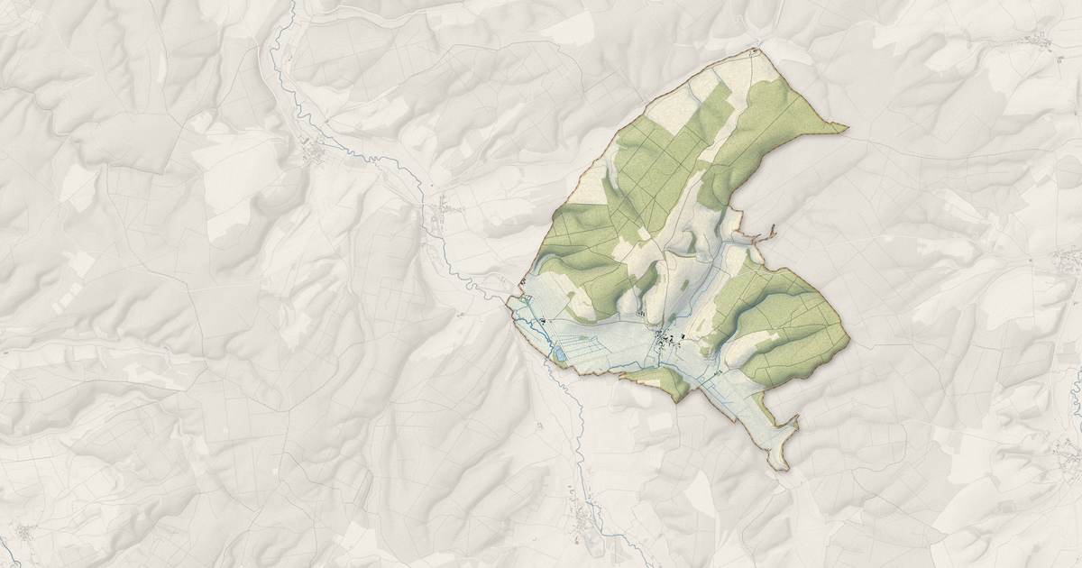 Portrait cartographique de Riel-les-Eaux : relief, eau, forêts, bâti et voies, calculés à partir des données de l'IGN