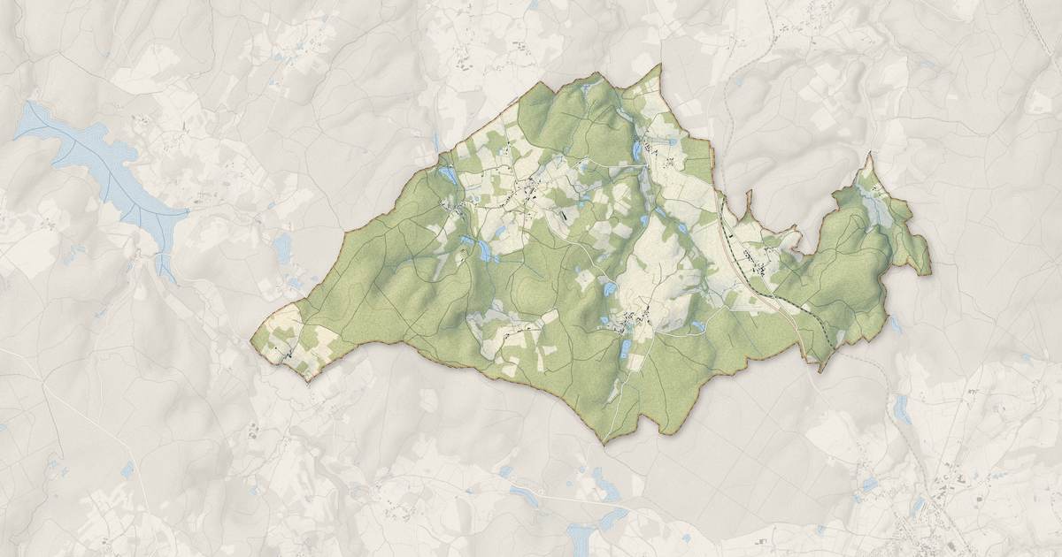 Portrait cartographique de Saint-Didier : relief, eau, forêts, bâti et voies, calculés à partir des données de l'IGN
