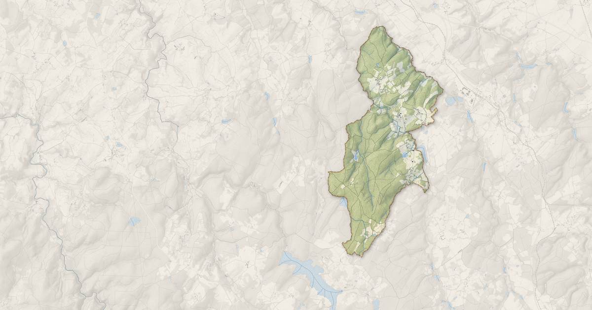 Portrait cartographique de Saint-Germain-de-Modéon : relief, eau, forêts, bâti et voies, calculés à partir des données de l'IGN