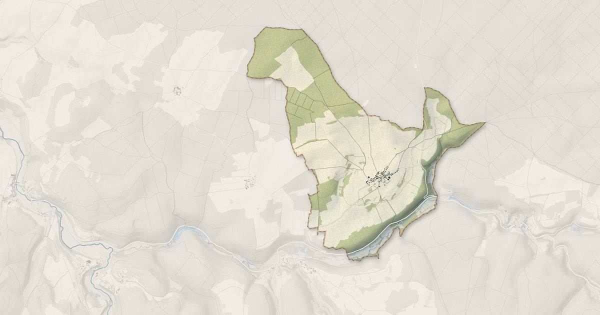 Portrait cartographique de Saint-Germain-le-Rocheux : relief, eau, forêts, bâti et voies, calculés à partir des données de l'IGN