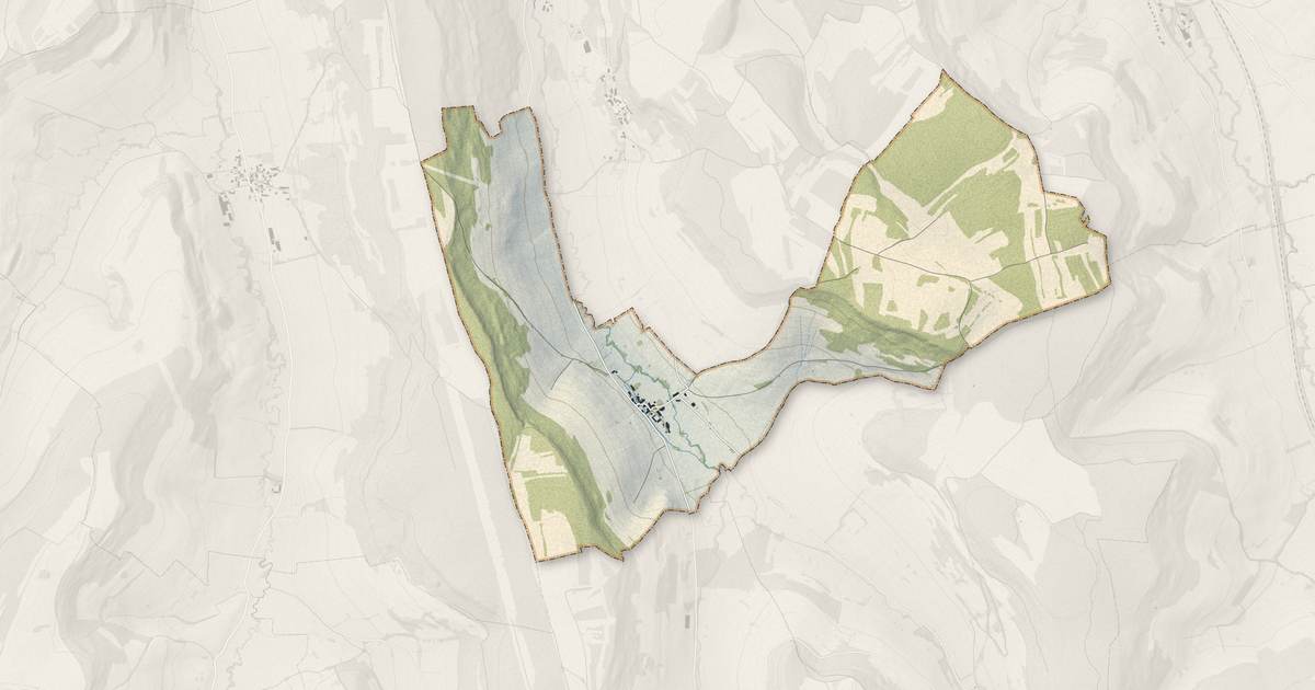 Portrait cartographique de Saint-Hélier : relief, eau, forêts, bâti et voies, calculés à partir des données de l'IGN