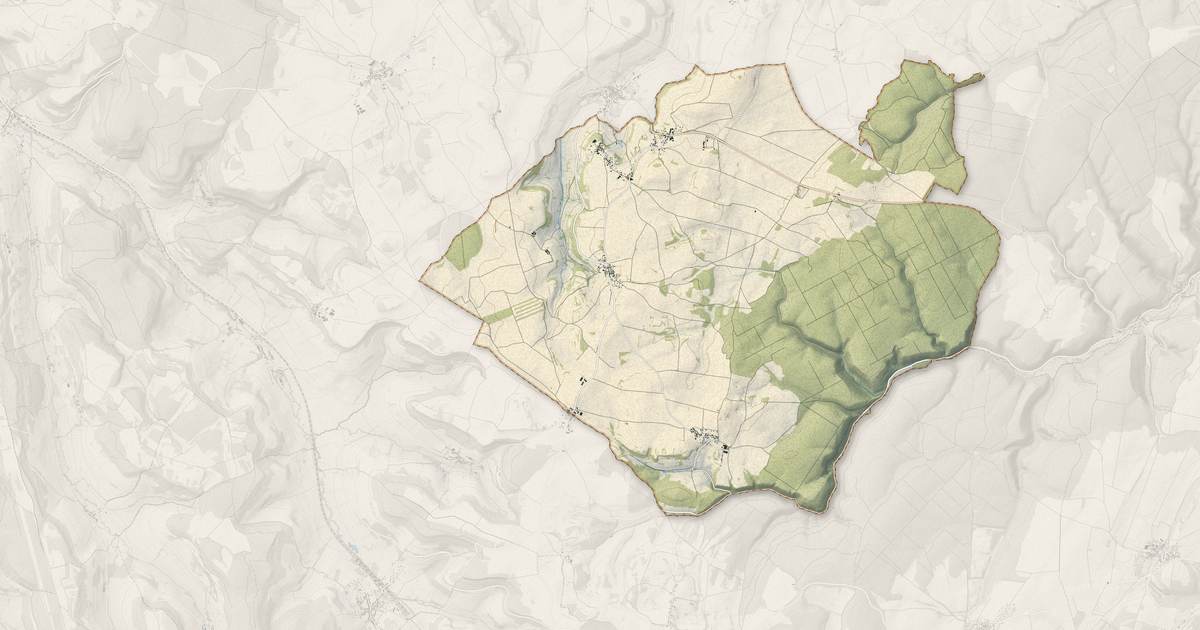 Portrait cartographique de Saint-Martin-du-Mont : relief, eau, forêts, bâti et voies, calculés à partir des données de l'IGN
