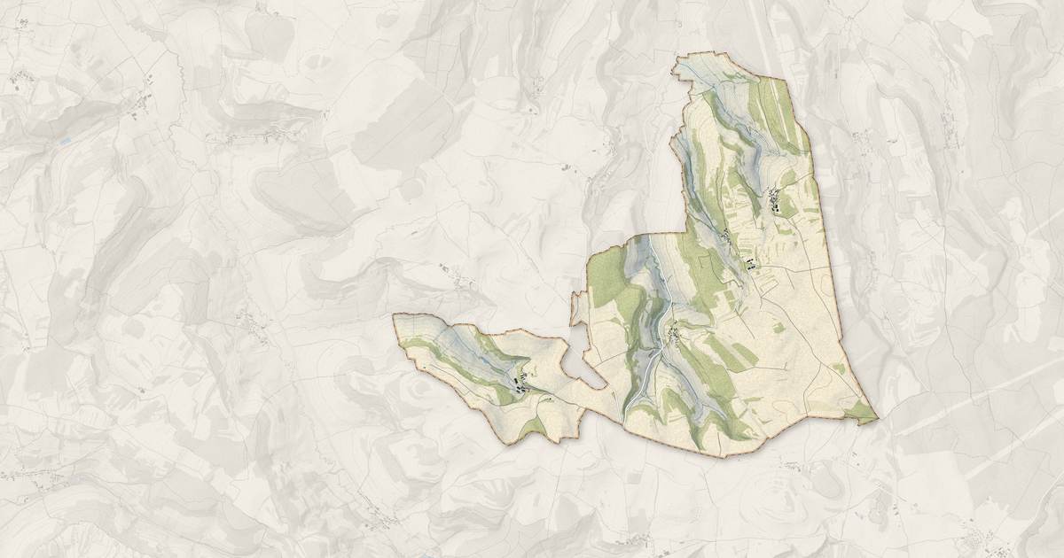Portrait cartographique de Saint-Mesmin : relief, eau, forêts, bâti et voies, calculés à partir des données de l'IGN