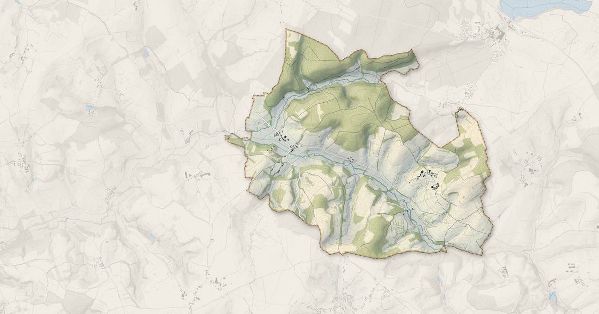 Portrait cartographique de Saint-Pierre-en-Vaux : relief, eau, forêts, bâti et voies, calculés à partir des données de l'IGN