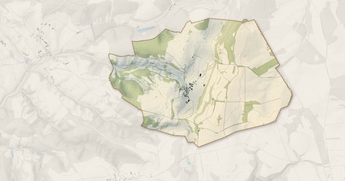 Portrait cartographique de Santosse : relief, eau, forêts, bâti et voies, calculés à partir des données de l'IGN