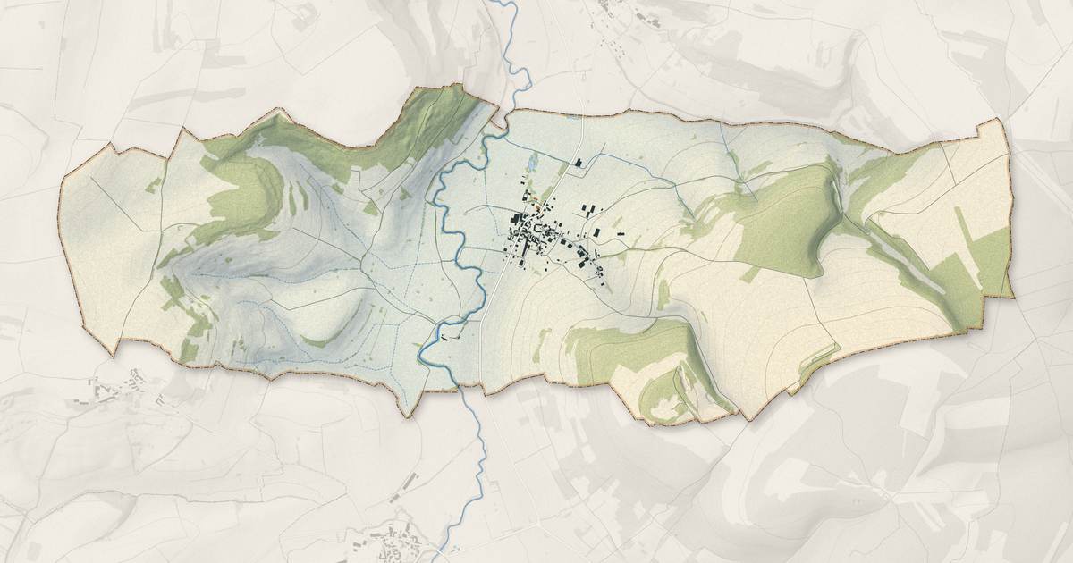 Portrait cartographique de Senailly : relief, eau, forêts, bâti et voies, calculés à partir des données de l'IGN