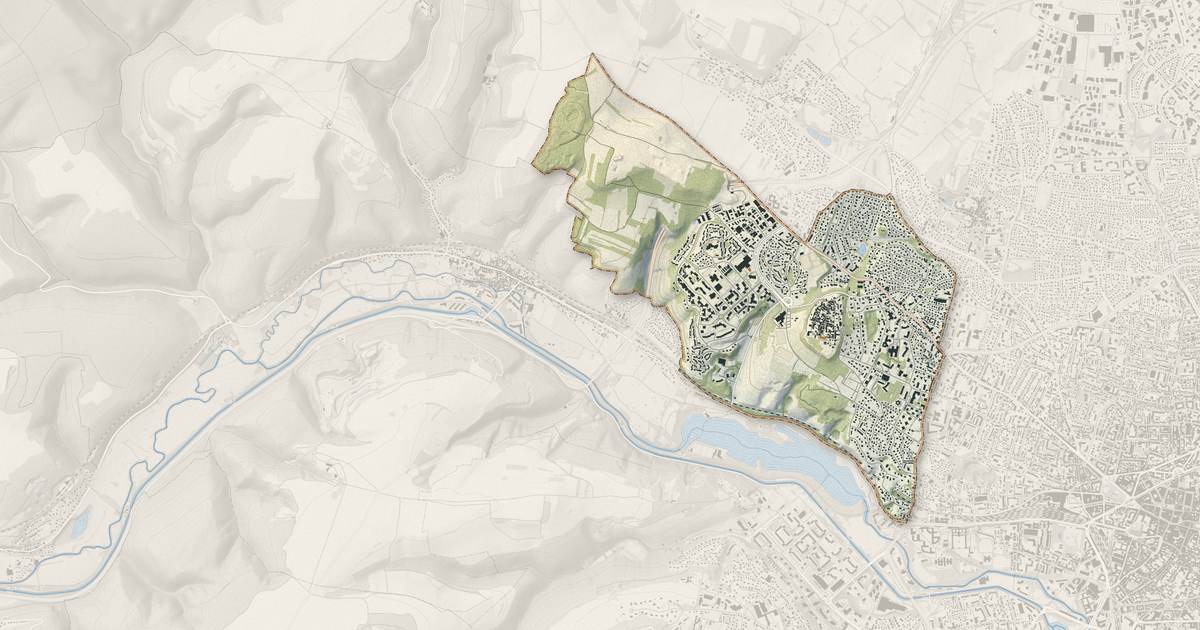 Portrait cartographique de Talant : relief, eau, forêts, bâti et voies, calculés à partir des données de l'IGN