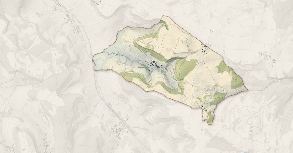 Portrait cartographique de Trouhaut : relief, eau, forêts, bâti et voies, calculés à partir des données de l'IGN