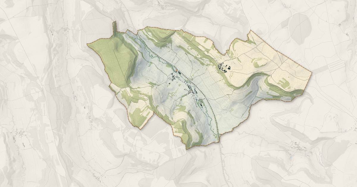 Portrait cartographique de Turcey : relief, eau, forêts, bâti et voies, calculés à partir des données de l'IGN