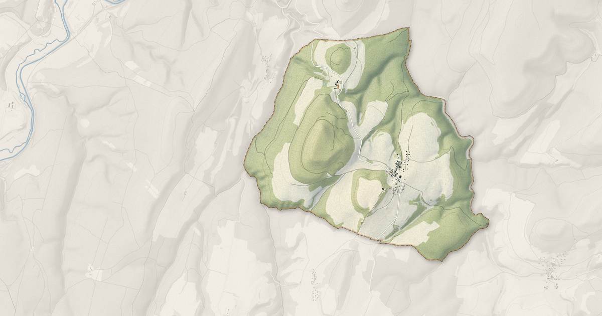 Portrait cartographique de Urcy : relief, eau, forêts, bâti et voies, calculés à partir des données de l'IGN