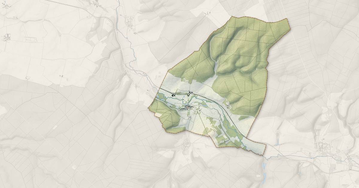 Portrait cartographique de Vanvey : relief, eau, forêts, bâti et voies, calculés à partir des données de l'IGN